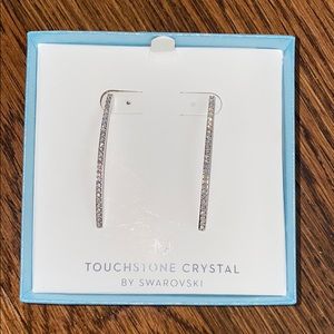 Touchstone Crystal Curved Bar Earrings